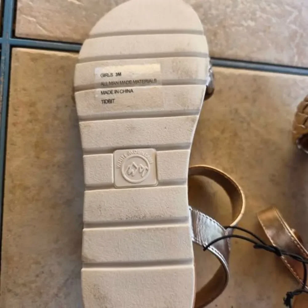 White Mountain Kids Tidbit Gold Sandals Girls 3M